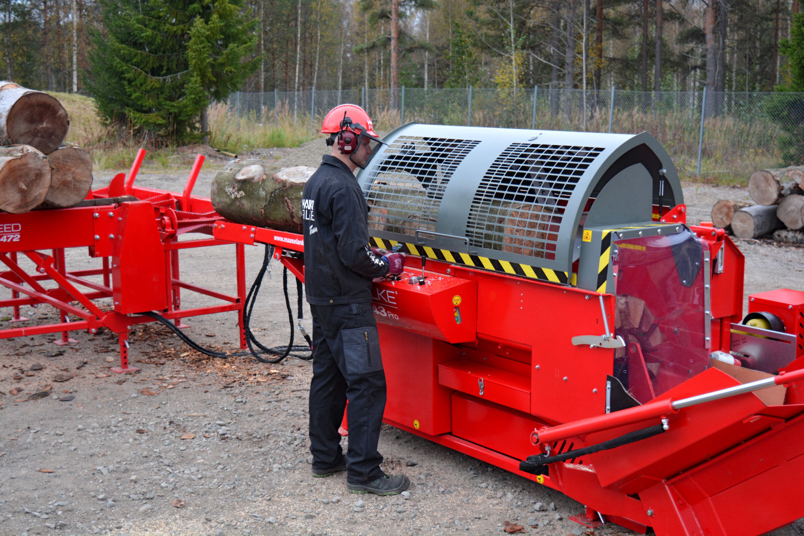Professional firewood production operation